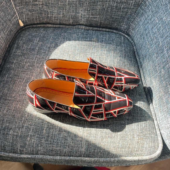 Christian Louboutin Other - Christian Louboutin Black and Red Patterned Loafers